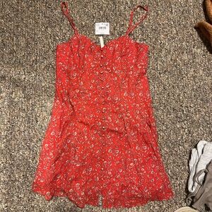 American Eagle Outfitters Red Floral Dress